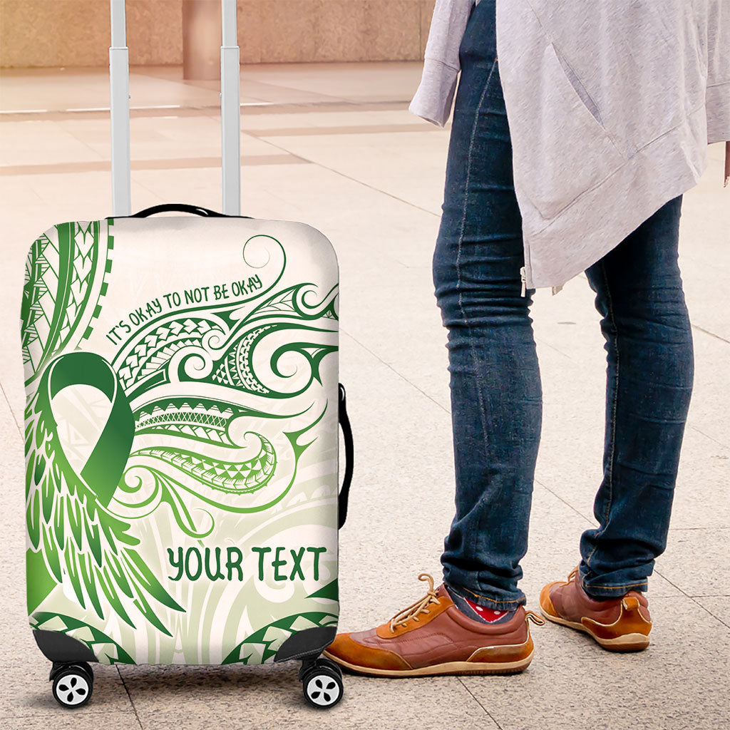 Its Okay Green Ribbon Personalised Luggage Cover Polynesian Depression Support Hope And Healing