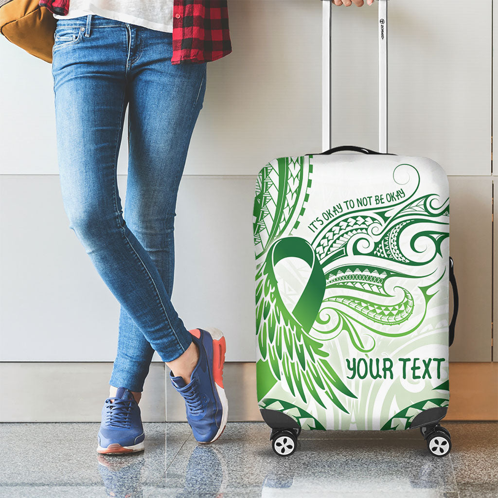 Its Okay Green Ribbon Personalised Luggage Cover Polynesian Depression Support Hope And Healing