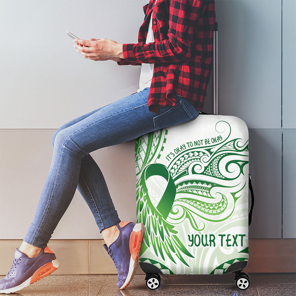 Its Okay Green Ribbon Personalised Luggage Cover Polynesian Depression Support Hope And Healing