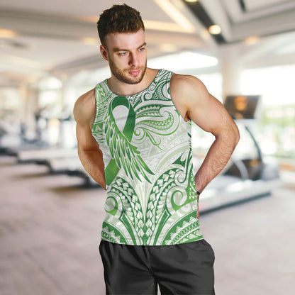 Its Okay Green Ribbon Personalised Men Tank Top Polynesian Depression Support Hope And Healing