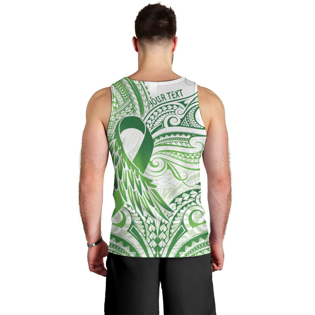 Its Okay Green Ribbon Personalised Men Tank Top Polynesian Depression Support Hope And Healing