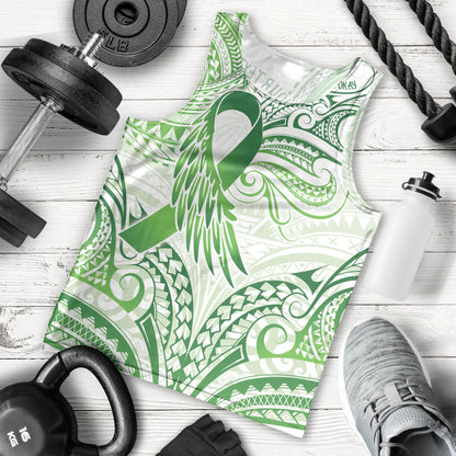 Its Okay Green Ribbon Personalised Men Tank Top Polynesian Depression Support Hope And Healing