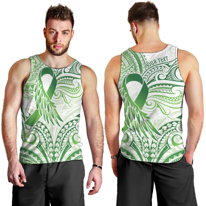 Its Okay Green Ribbon Personalised Men Tank Top Polynesian Depression Support Hope And Healing
