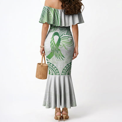 Its Okay Green Ribbon Personalised Mermaid Dress Polynesian Depression Support Hope And Healing