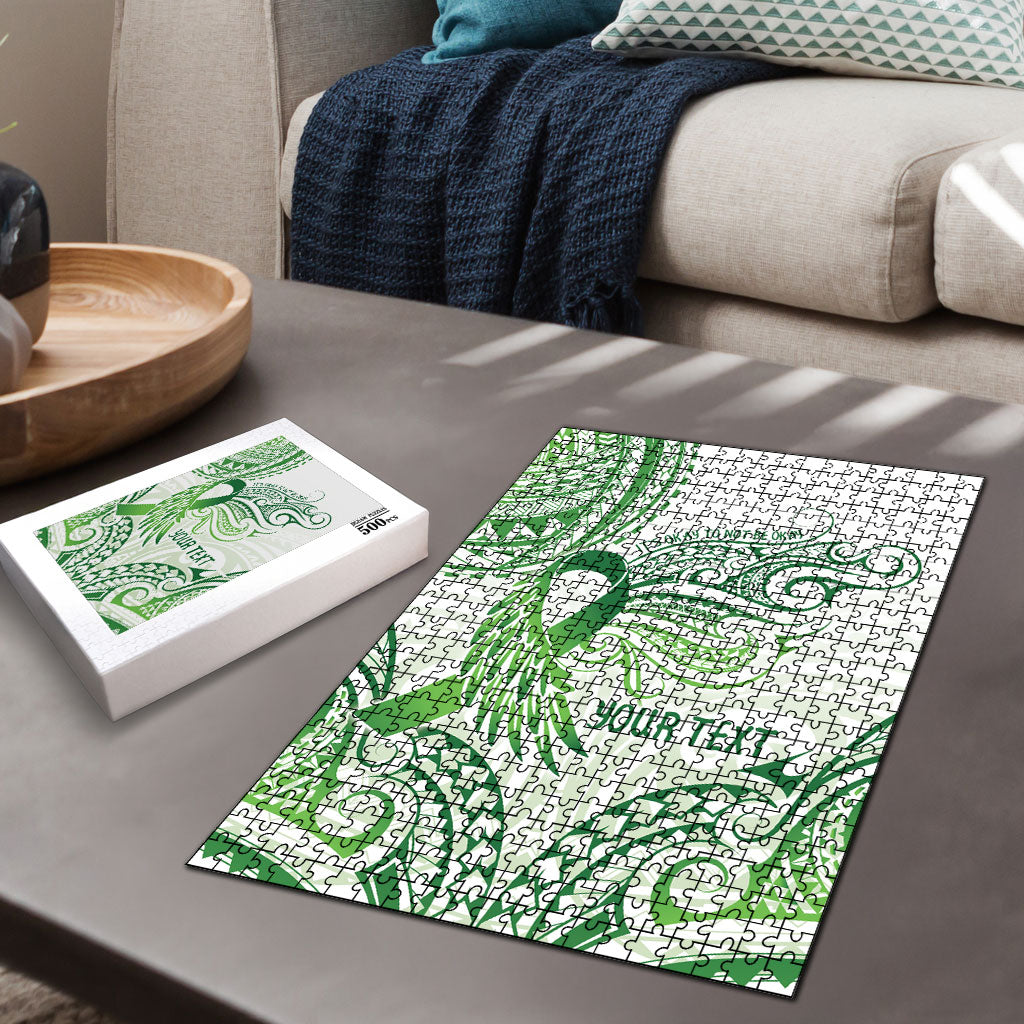 Its Okay Green Ribbon Personalised Puzzle Polynesian Depression Support Hope And Healing