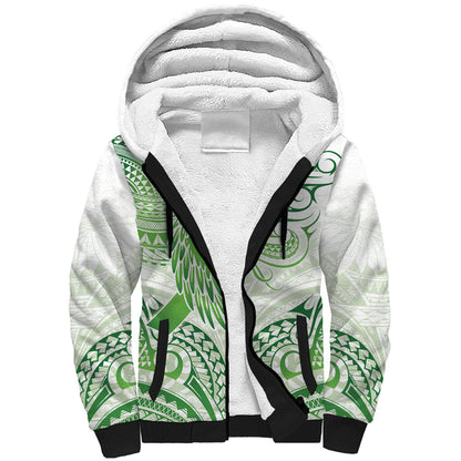 Its Okay Green Ribbon Personalised Sherpa Hoodie Polynesian Depression Support Hope And Healing