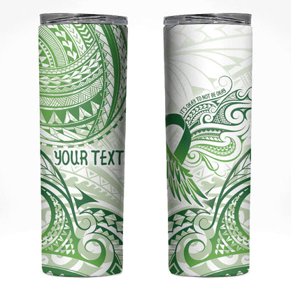 Its Okay Green Ribbon Personalised Skinny Tumbler Polynesian Depression Support Hope And Healing