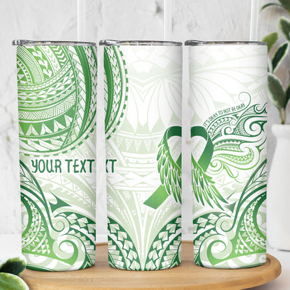 Its Okay Green Ribbon Personalised Skinny Tumbler Polynesian Depression Support Hope And Healing