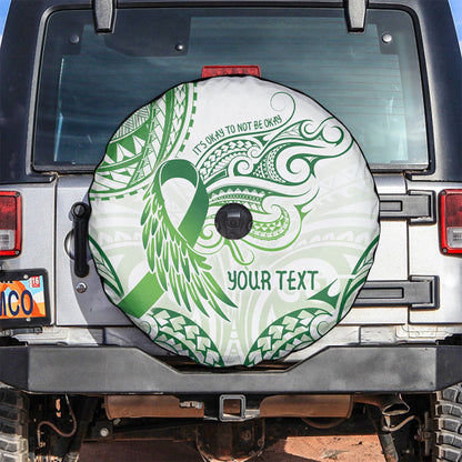 Its Okay Green Ribbon Personalised Spare Tire Cover Polynesian Depression Support Hope And Healing
