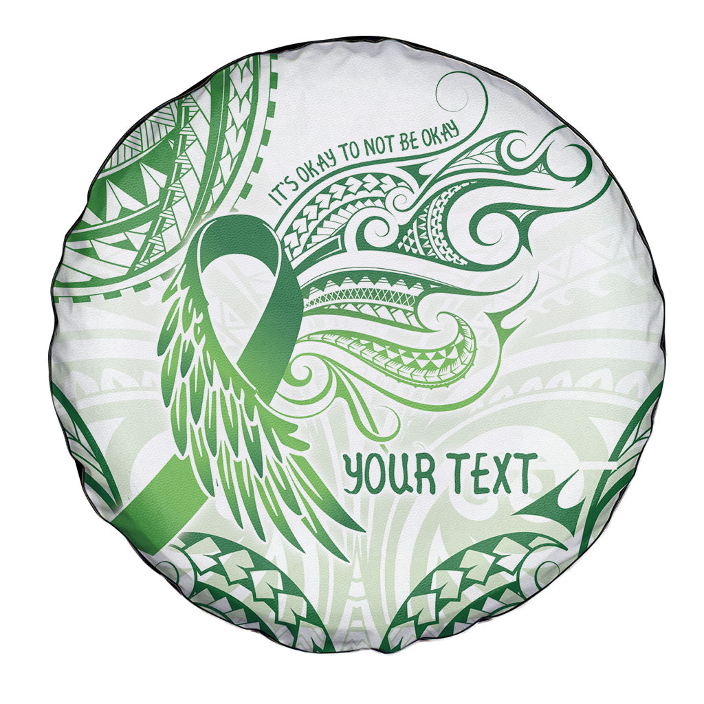 Its Okay Green Ribbon Personalised Spare Tire Cover Polynesian Depression Support Hope And Healing