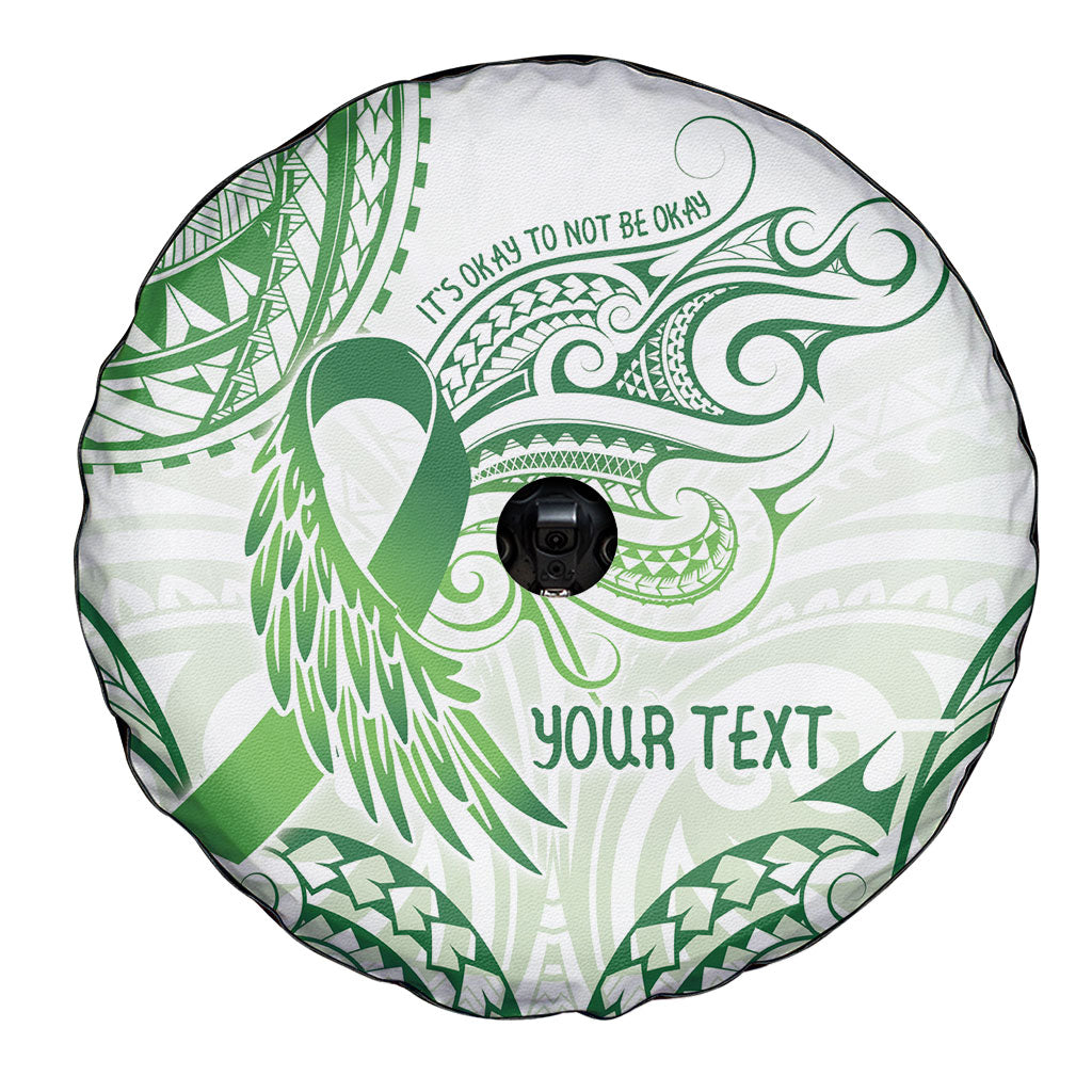Its Okay Green Ribbon Personalised Spare Tire Cover Polynesian Depression Support Hope And Healing