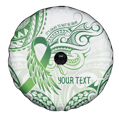 Its Okay Green Ribbon Personalised Spare Tire Cover Polynesian Depression Support Hope And Healing