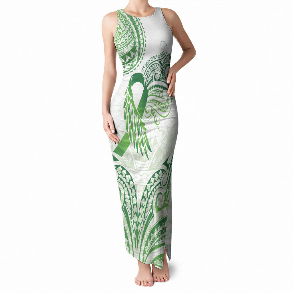 Its Okay Green Ribbon Personalised Tank Maxi Dress Polynesian Depression Support Hope And Healing