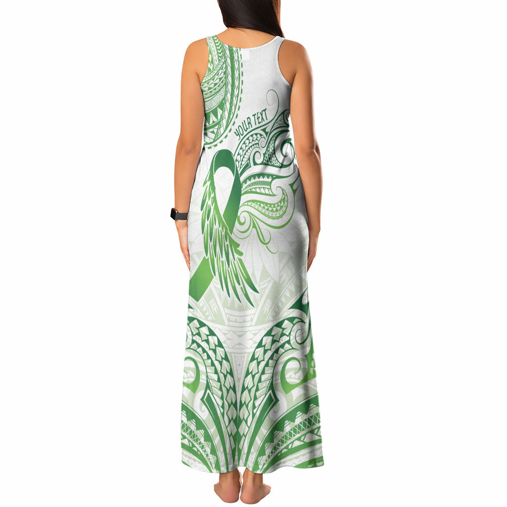 Its Okay Green Ribbon Personalised Tank Maxi Dress Polynesian Depression Support Hope And Healing