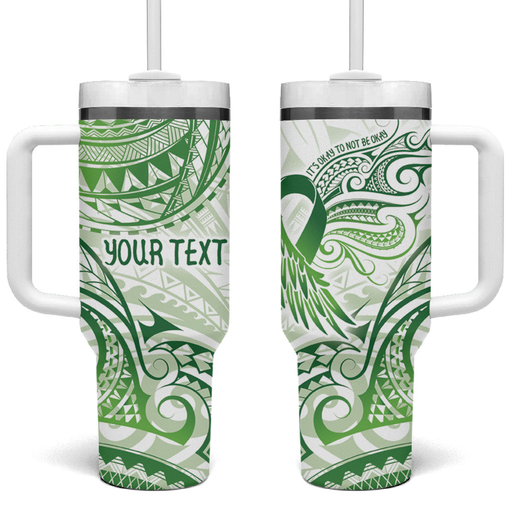 Its Okay Green Ribbon Personalised Tumbler With Handle Polynesian Depression Support Hope And Healing