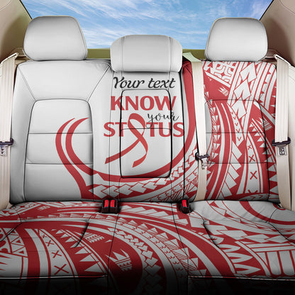 Know Your Status Red Ribbon Personalised Back Car Seat Cover Polynesian AIDS Support Red Ribbon Hope