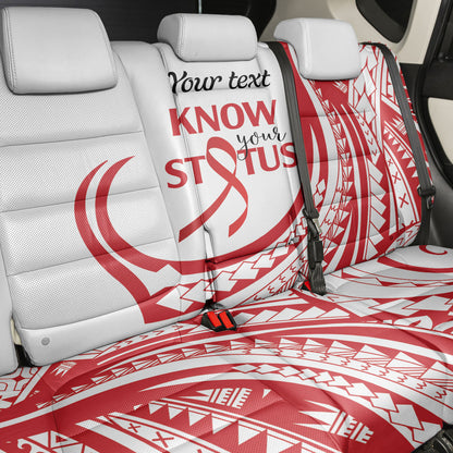 Know Your Status Red Ribbon Personalised Back Car Seat Cover Polynesian AIDS Support Red Ribbon Hope