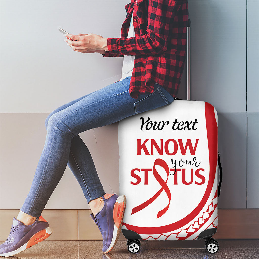 Know Your Status Red Ribbon Personalised Luggage Cover Polynesian AIDS Support Red Ribbon Hope