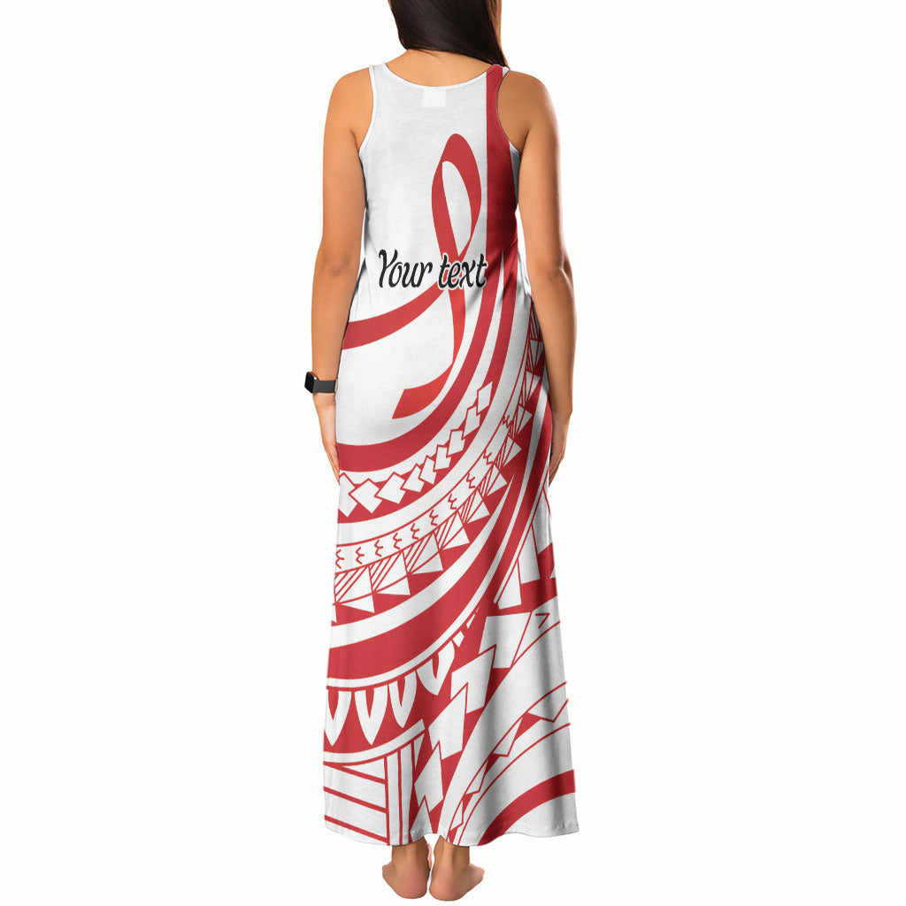 Know Your Status Red Ribbon Personalised Tank Maxi Dress Polynesian AIDS Support Red Ribbon Hope
