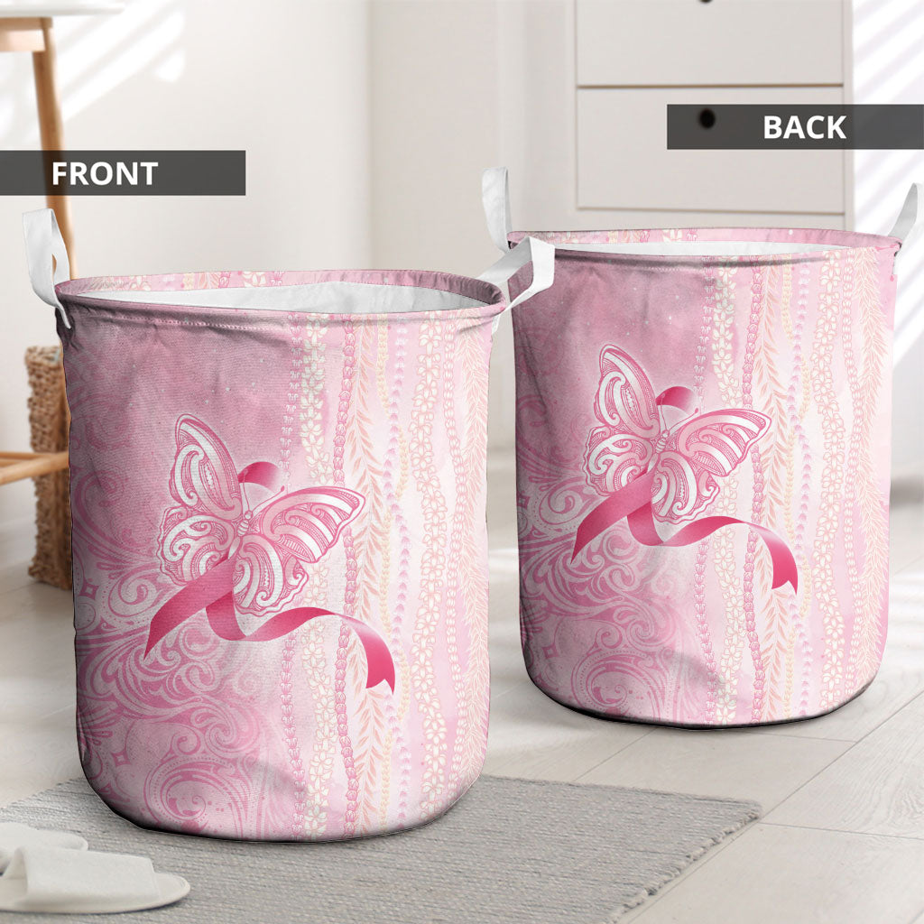 Hawaii Breast Cancer Support Laundry Basket Maile Pikake Lokelani Crown Flower Lei Inspired