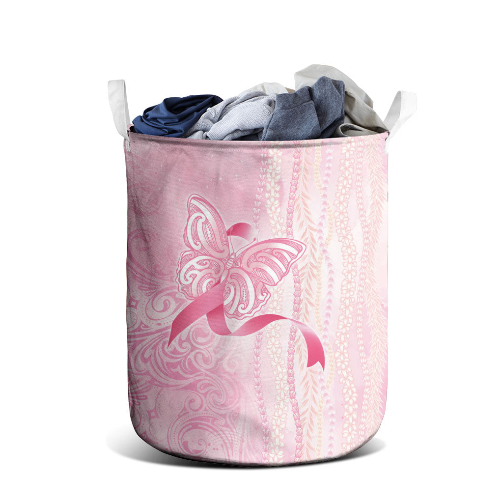 Hawaii Breast Cancer Support Laundry Basket Maile Pikake Lokelani Crown Flower Lei Inspired