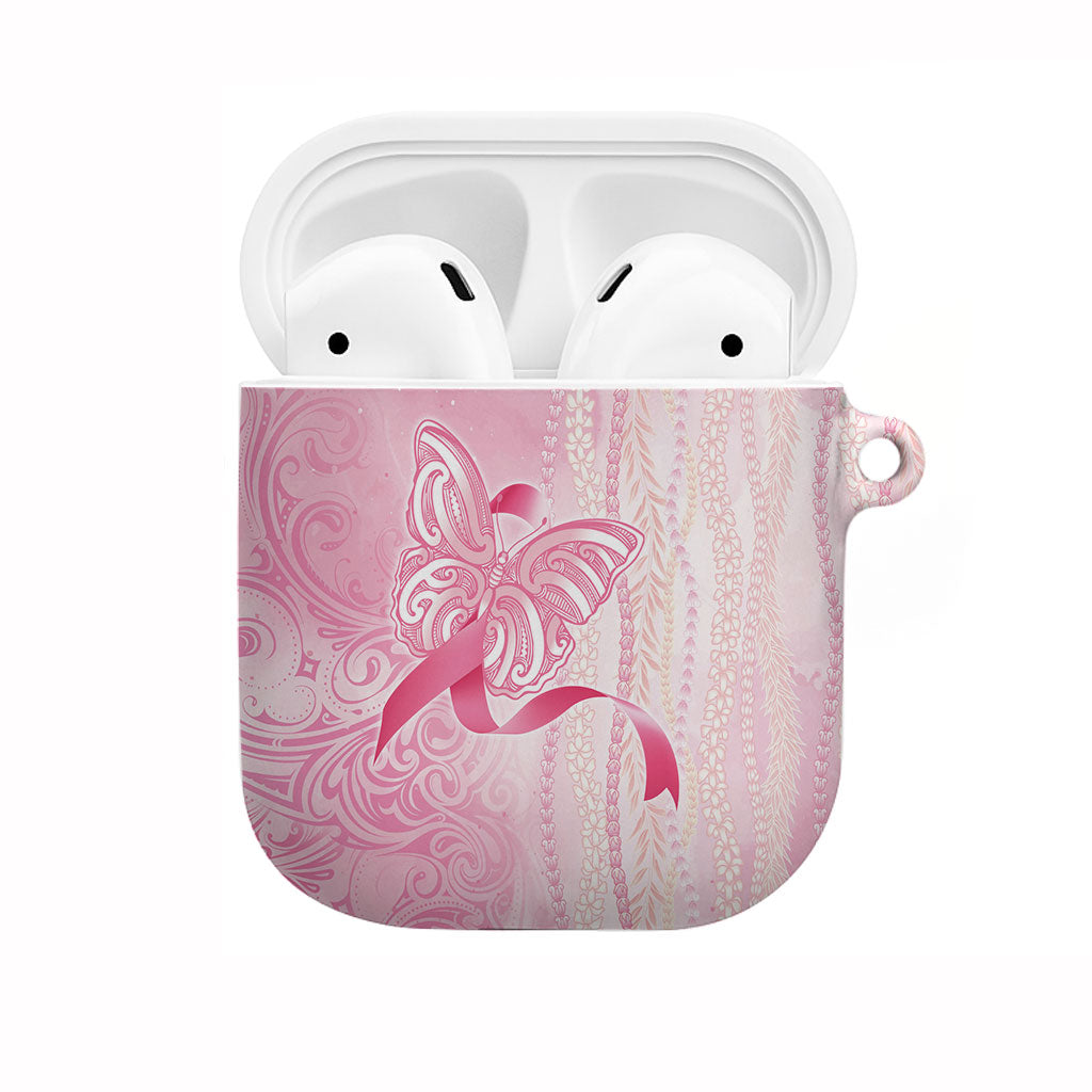 Hawaii Breast Cancer Support AirPods Case Maile Pikake Lokelani Crown Flower Lei Inspired