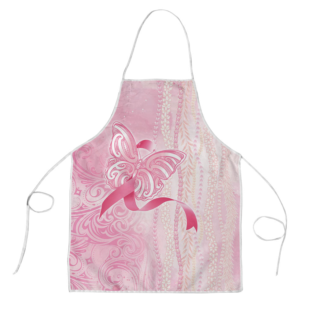 Hawaii Breast Cancer Support Apron Maile Pikake Lokelani Crown Flower Lei Inspired