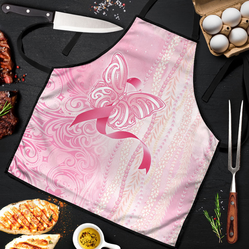 Hawaii Breast Cancer Support Apron Maile Pikake Lokelani Crown Flower Lei Inspired