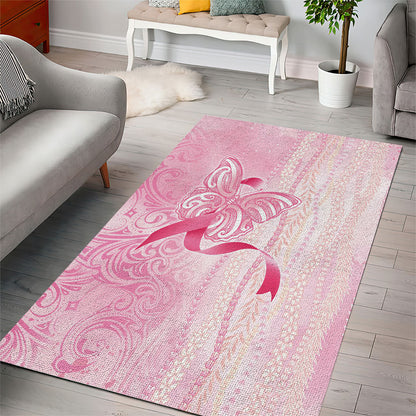 Hawaii Breast Cancer Support Area Rug Maile Pikake Lokelani Crown Flower Lei Inspired