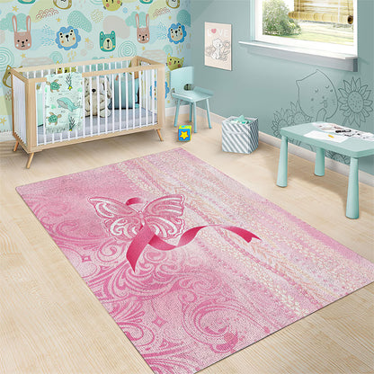 Hawaii Breast Cancer Support Area Rug Maile Pikake Lokelani Crown Flower Lei Inspired