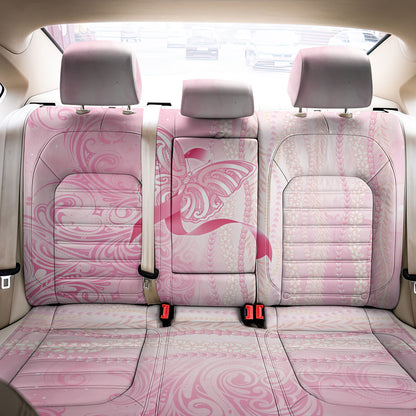 Hawaii Breast Cancer Support Back Car Seat Cover Maile Pikake Lokelani Crown Flower Lei Inspired