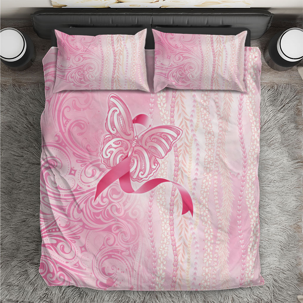 Hawaii Breast Cancer Support Bedding Set Maile Pikake Lokelani Crown Flower Lei Inspired