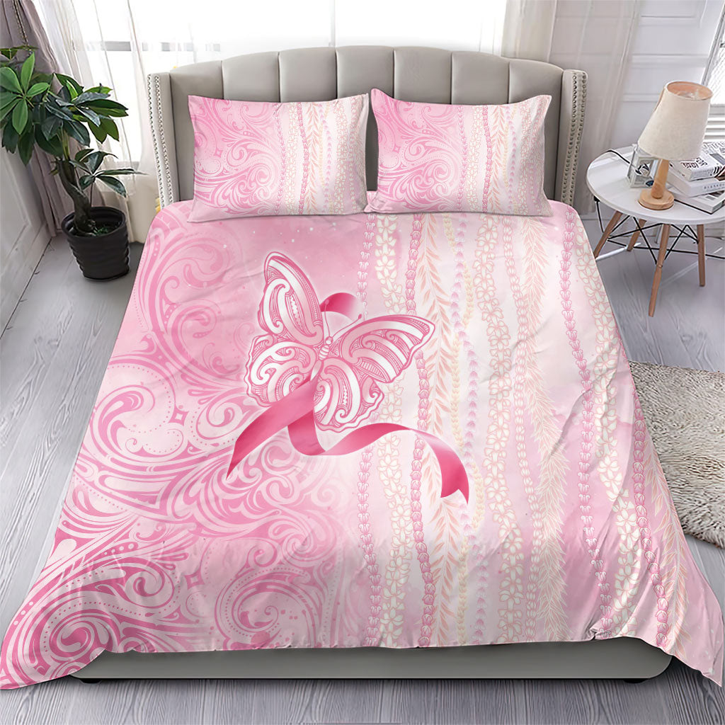 Hawaii Breast Cancer Support Bedding Set Maile Pikake Lokelani Crown Flower Lei Inspired