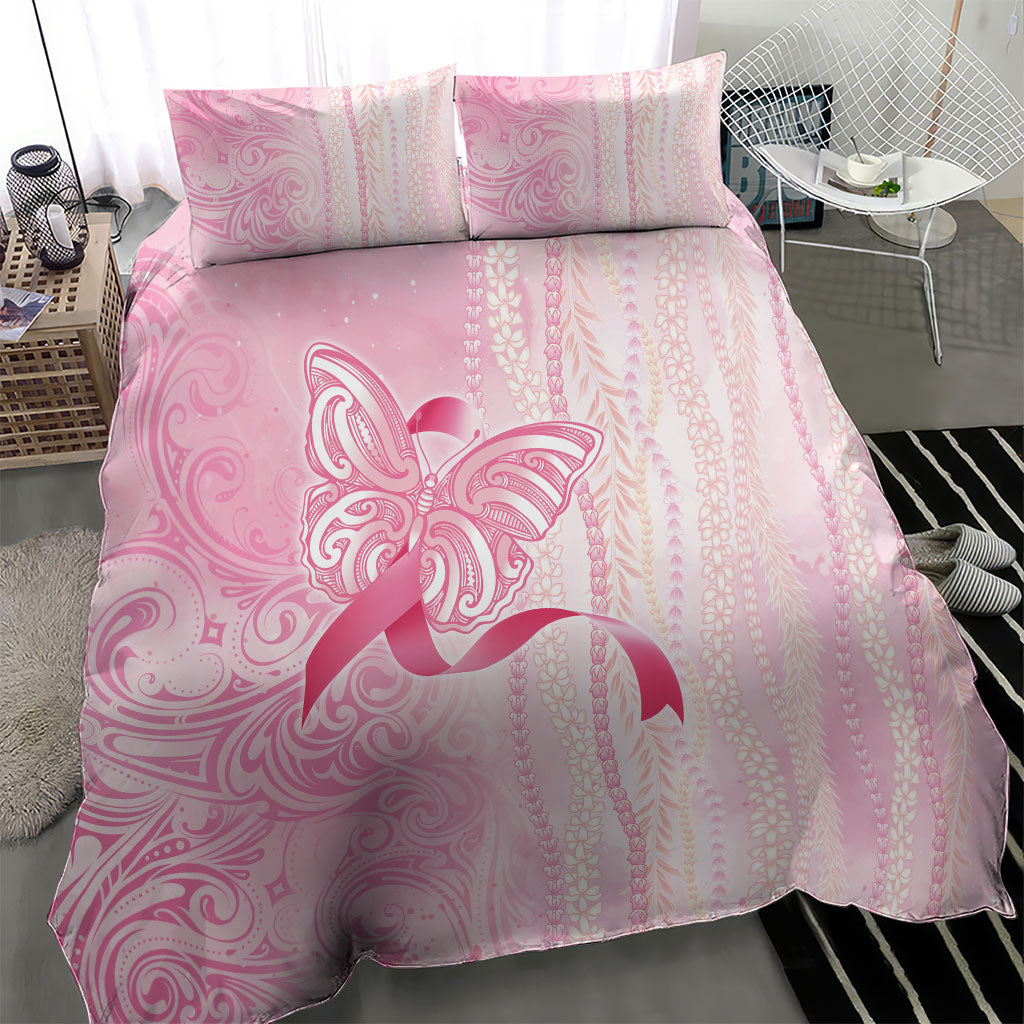 Hawaii Breast Cancer Support Bedding Set Maile Pikake Lokelani Crown Flower Lei Inspired