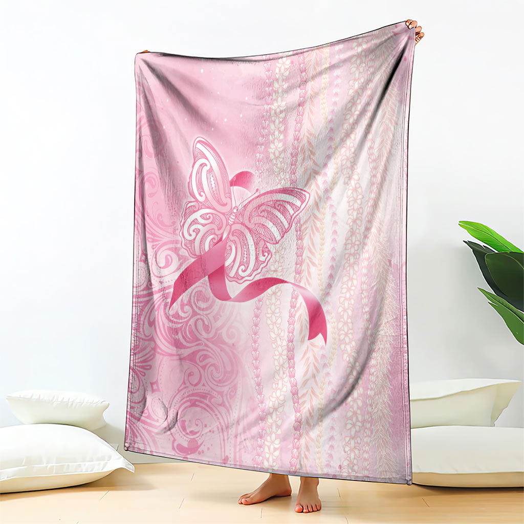 Hawaii Breast Cancer Support Blanket Maile Pikake Lokelani Crown Flower Lei Inspired