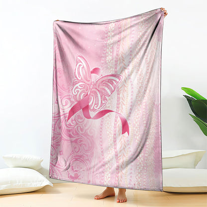 Hawaii Breast Cancer Support Blanket Maile Pikake Lokelani Crown Flower Lei Inspired