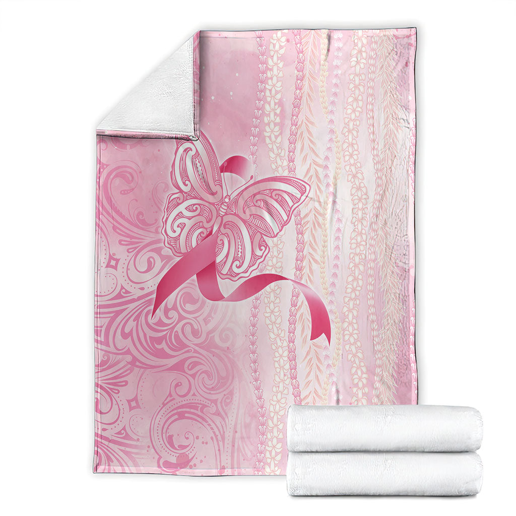 Hawaii Breast Cancer Support Blanket Maile Pikake Lokelani Crown Flower Lei Inspired