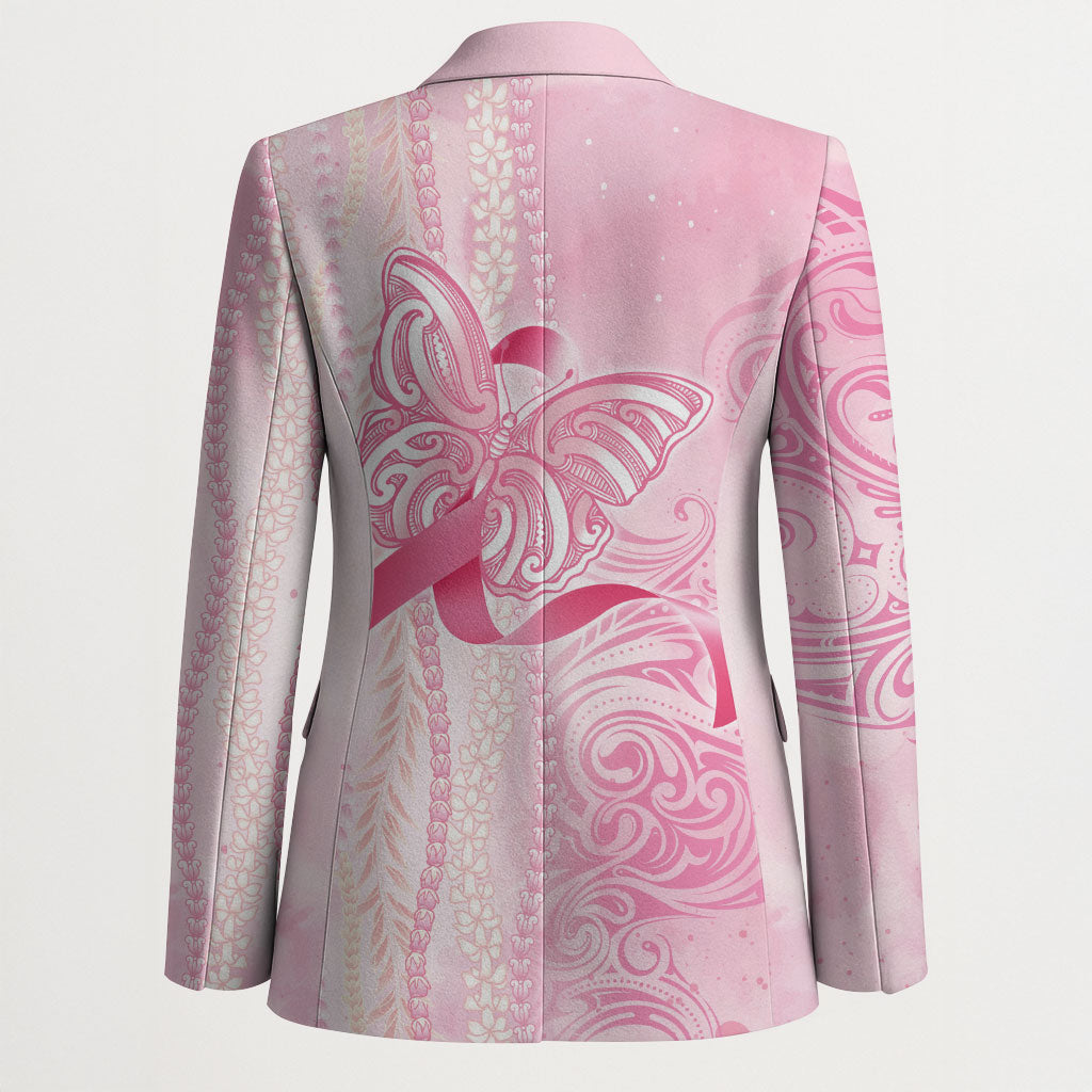 Hawaii Breast Cancer Support Blazer Maile Pikake Lokelani Crown Flower Lei Inspired
