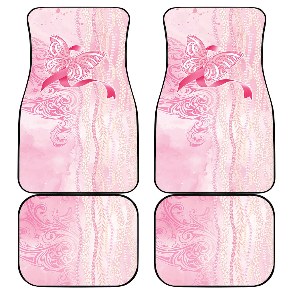 Hawaii Breast Cancer Support Car Mats Maile Pikake Lokelani Crown Flower Lei Inspired