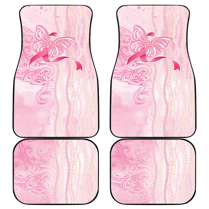 Hawaii Breast Cancer Support Car Mats Maile Pikake Lokelani Crown Flower Lei Inspired