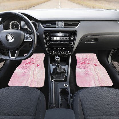 Hawaii Breast Cancer Support Car Mats Maile Pikake Lokelani Crown Flower Lei Inspired