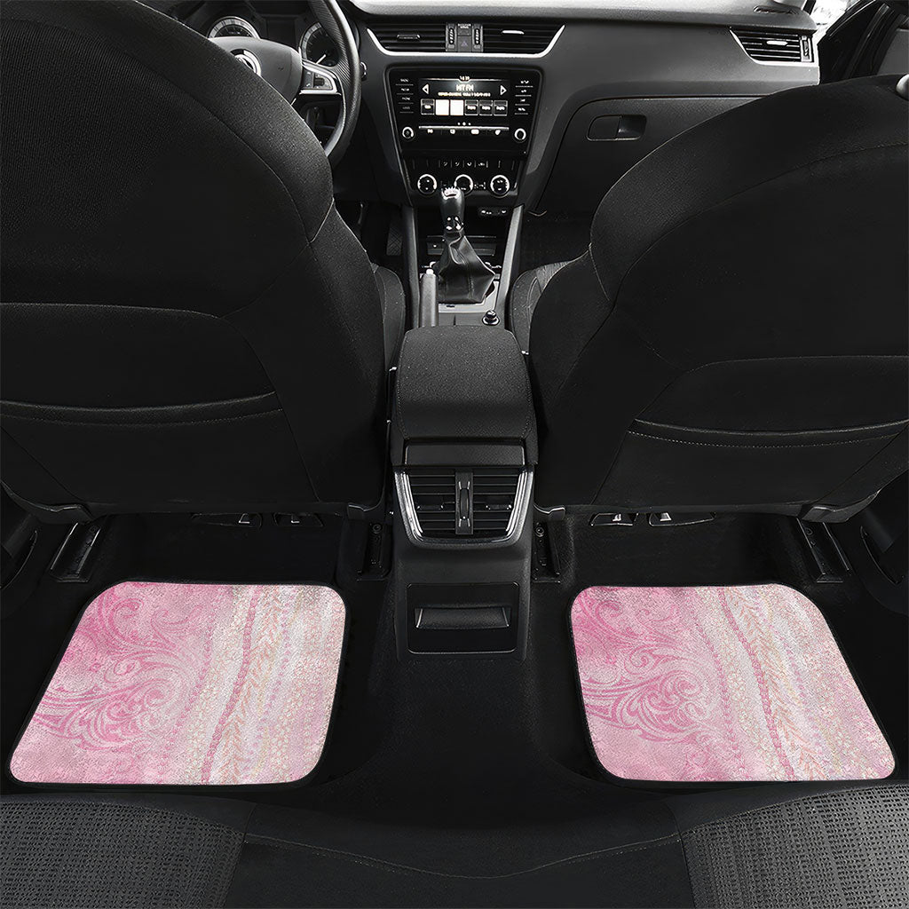 Hawaii Breast Cancer Support Car Mats Maile Pikake Lokelani Crown Flower Lei Inspired