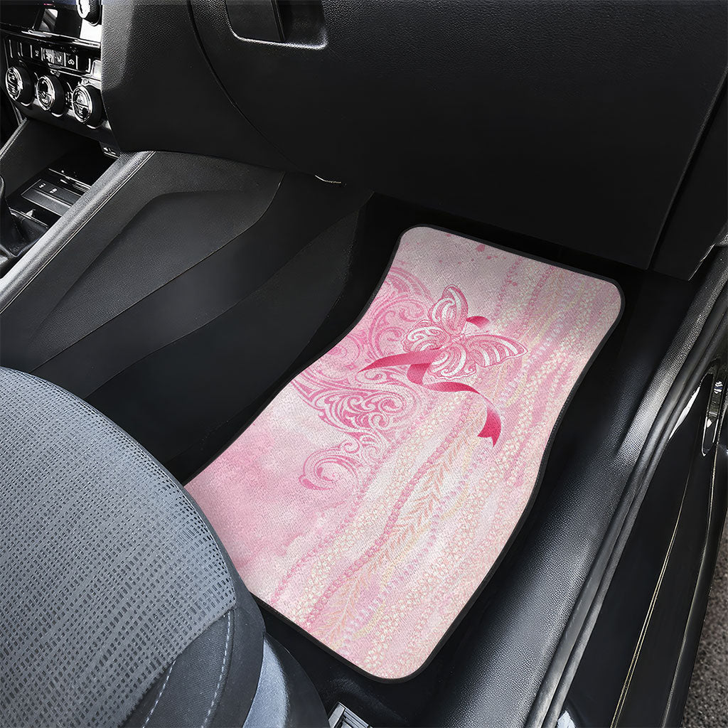 Hawaii Breast Cancer Support Car Mats Maile Pikake Lokelani Crown Flower Lei Inspired