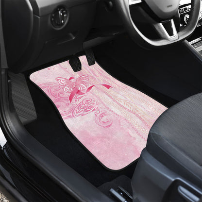 Hawaii Breast Cancer Support Car Mats Maile Pikake Lokelani Crown Flower Lei Inspired