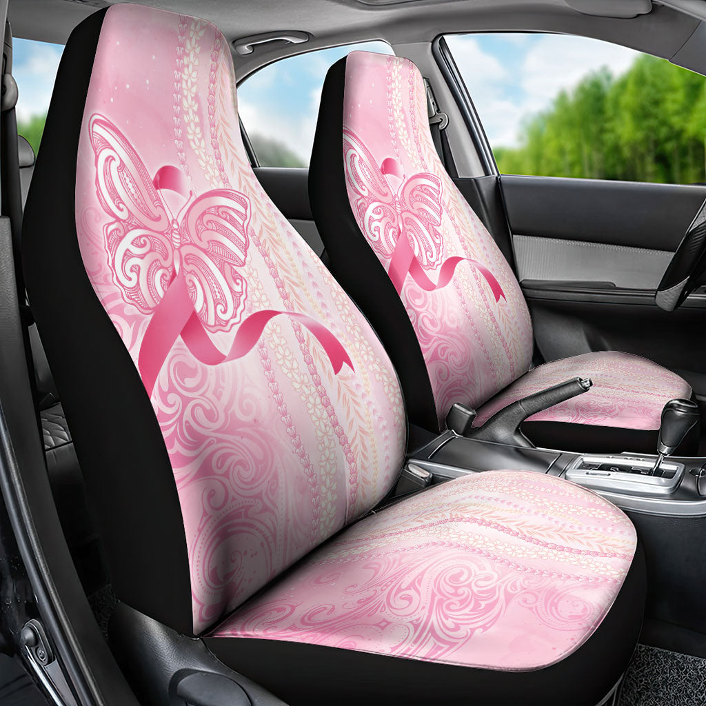 Hawaii Breast Cancer Support Car Seat Cover Maile Pikake Lokelani Crown Flower Lei Inspired