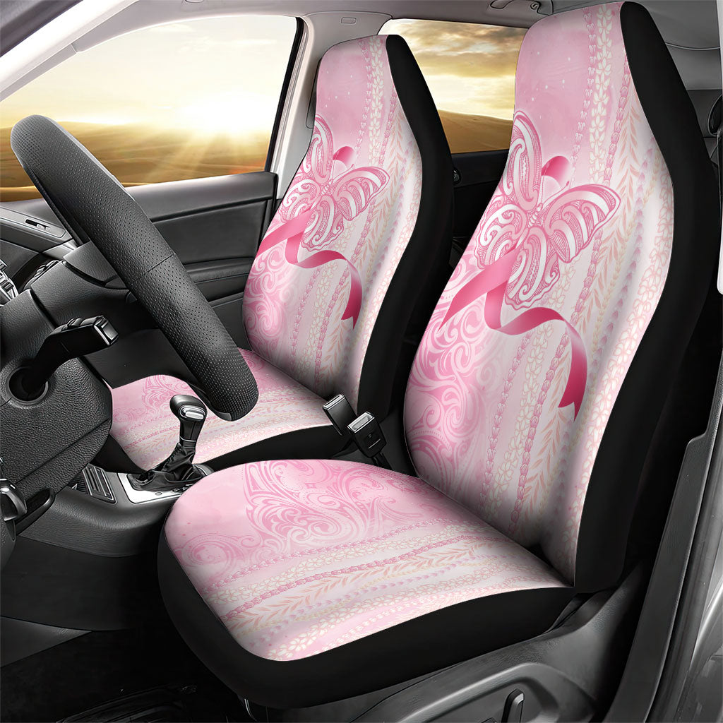 Hawaii Breast Cancer Support Car Seat Cover Maile Pikake Lokelani Crown Flower Lei Inspired