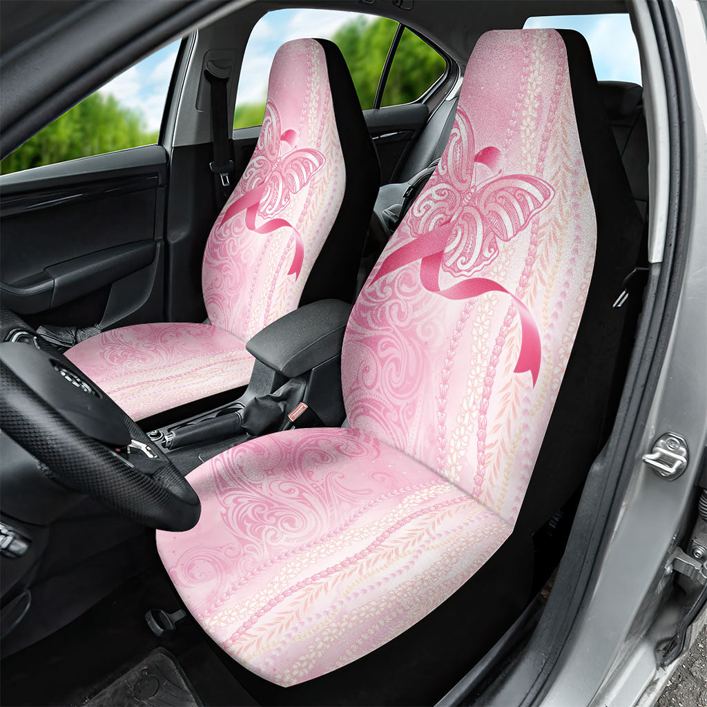 Hawaii Breast Cancer Support Car Seat Cover Maile Pikake Lokelani Crown Flower Lei Inspired