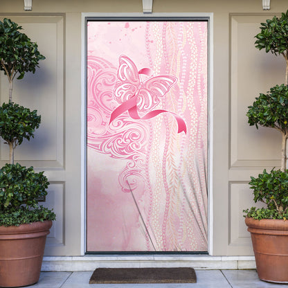 Hawaii Breast Cancer Support Door Cover Maile Pikake Lokelani Crown Flower Lei Inspired