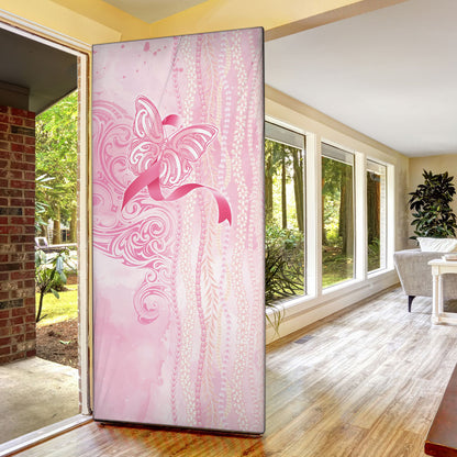 Hawaii Breast Cancer Support Door Cover Maile Pikake Lokelani Crown Flower Lei Inspired