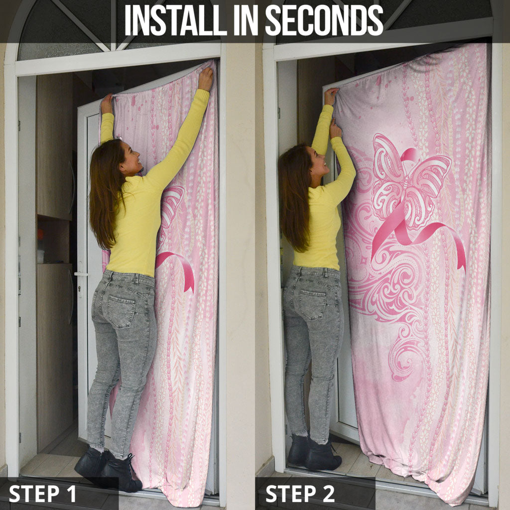 Hawaii Breast Cancer Support Door Cover Maile Pikake Lokelani Crown Flower Lei Inspired